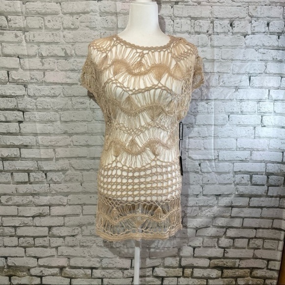DOLCE CABO Sand Crochet Top Small - Picture 2 of 11